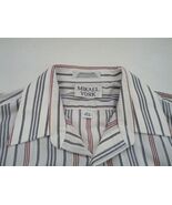 vintage long sleeve button down striped men&#39;s shirt 16.5 Mikael York brand - $19.75
