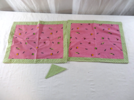 Vintage American Girl Doll Bitty Baby 2 Watermelon Picnic Blanket W/ 1 Placemat - $13.86