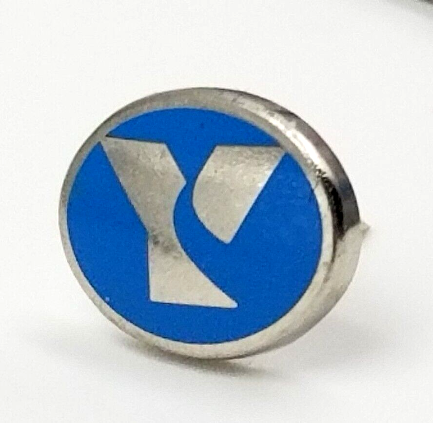 Letter Y Logo Momogram Silver Tone Light Blue Enamel Pin Tie Tack - $7.29