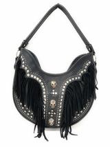 Texas West Women&#39;s Skull Rhinestone Chain Concealed Carry Handbag Purse (Black) - £34.98 GBP