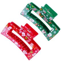 2PCS Christmas Santa Hair Claw Clips for Women Red &amp; Green Hair Accessories - $174.33 MXN