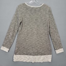 AGB Womens Sweater Size S Gray Charcoal Knit Trim Classic Long Sleeve Sc... - £7.35 GBP