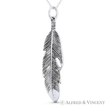 Eagle / Bird / Angel Feather Luck Charm Pendant in Oxidized .925 Sterling Silver - £20.94 GBP+