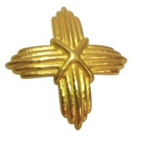 Givenchy Gold Tone Large Statement Cross Brooch Pin Vintage - $197.99