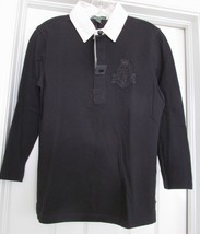 Ralph Lauren J EAN S Co Lrl Knit Top Shirt Blouse Embroider Logo Black Sz M Nwt - £19.51 GBP