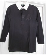 RALPH LAUREN JEANS CO LRL Knit Top Shirt Blouse Embroider Logo Black Sz ... - £19.71 GBP