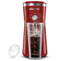 Gourmia Red Gourmia Iced Coffee Maker with 25 fl oz Reusable Tumbler New... - $35.63