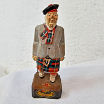 Wood Hand Carved Scotsman in Kilt Canada Rimouski Vintage Trygg? Art Granny Core - £19.67 GBP