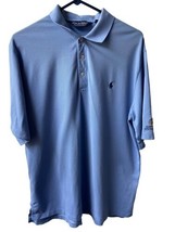 Polo Golf Ralph Lauren Short Sleeved Polo Shirt Mens Size L Blue Solid Cotton - £9.52 GBP