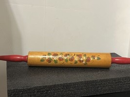 Vintage 1967 Rolling Pin With Strawberries Kathy 1967 17 Inch Roller. - £15.97 GBP