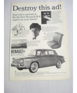1964 Ad Renault R-8 Auto &quot;Destroy This Ad&quot; After You&#39;ve Read It - $9.99