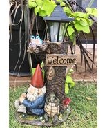 Ebros Summer Slumber Gnome With Buddy Turtle Solar Path LED Light Garden... - €64,44 EUR