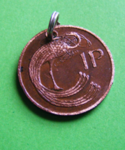 Authentic Rustic Irish One Penny Coin Pendant From 1971 - Ireland - Celtic Bird - £9.18 GBP