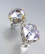 Designer Style Silver Gold Balinese Filigree Lavender Quartz CZ Crystal ... - £21.64 GBP
