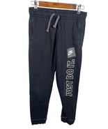 Nike Jogger Pants Boys Size Medium 10 12 Black Spell Out Just Do It Swea... - €25,33 EUR