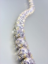 Designer Style Silver Gold Balinese Lavender Amethyst CZ Crystals Links Bracelet - $79.99