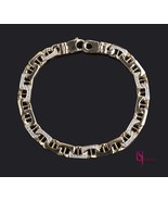 0.80 Ct  Men&#39;s Mariner Anchor Gucci Link Diamond Bracelet  Solid 14K Yel... - £1,654.99 GBP