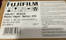 Fujifilm Satin 270 Photo Paper 610x30.5mm 24&quot; x 100&#39; - Roll Inkjet Media - £139.48 GBP
