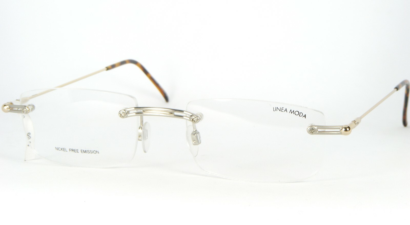 Nouveau Linea Moda 5083 02 Lunettes Argent / Or Sans Monture 50-17-145mm - $42.56