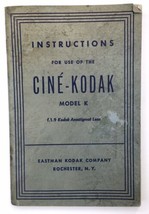  Vintage CINE-KODAK Model K  MOVIE CAMERA Instruction Manual - £9.46 GBP