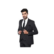 Men 3pc European Vested Suit WESSI J.VALINTIN Extra Slim Fit JV27 Black Stripe image 3