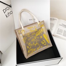 Clear Graffiti Handbag Crystal PVC Transparent Bags Women Fashion Shoulder Beach - £9.93 GBP