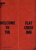 Flat Creek Inn Menu South 65 Highway Sedalia Missouri 1960&#39;s  - £38.10 GBP