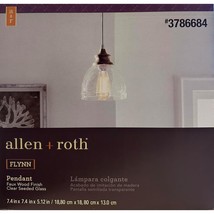 Nickel/wood Flynn 1-Light Transitional Seeded Glass Dome Hanging Pendant... - $734.82 MXN