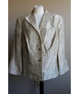 Lafayette 148 16 Beige Brown Pattern Linen Silk Blazer Jacket - £38.99 GBP