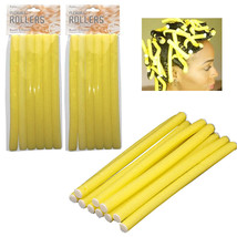 12 Slim Hair Rollers Perm Rods Flexi Curlers Soft Foam Bend Curl Salon Styling - £13.36 GBP