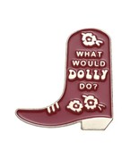 Red Dolly Parton cowgirl boot metal soft enamel pin, “what Would Dolly D... - $5.00