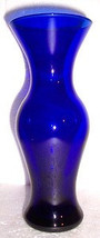 Cobalt Blue Handblown Contour Shape Glass Vase Made In ITALY - $36.80