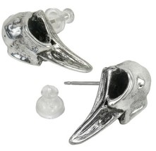 Alchemy Gothic Rabeschadel Earrings Pair Raven Skulls Surg Steel Posts E359 NWT - £21.07 GBP