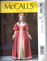 McCalls M7763 Misses 6 to 14 Historical Costume Renaissance Dress Pattern New - £13.35 GBP