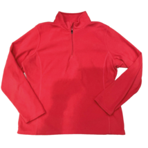 Champion Sweatshirt Womens Large Bright Pink Fleece 1/4 Zip Pullover Warm Fuzzy - $18.69