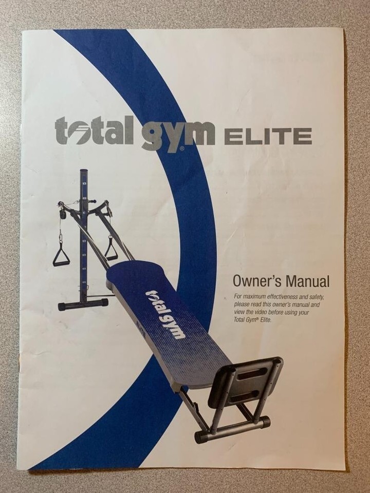 Total Gym Elite Owners Manual - $9.99