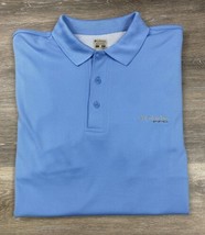 Columbia PFG Polo Shirt Mens Large Tall Light Blue Short Sleeve Vented - $18.49