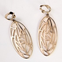Vintage Gold-Tone Geometric Leaf Dangle Clip-On Earrings, 2.5 in. - $29.90