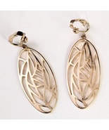 Vintage Gold-Tone Geometric Leaf Dangle Clip-On Earrings, 2.5 in. - $29.90