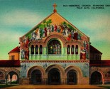 Memorial Church Stanford University California CA UNP Linen Postcard - £3.12 GBP