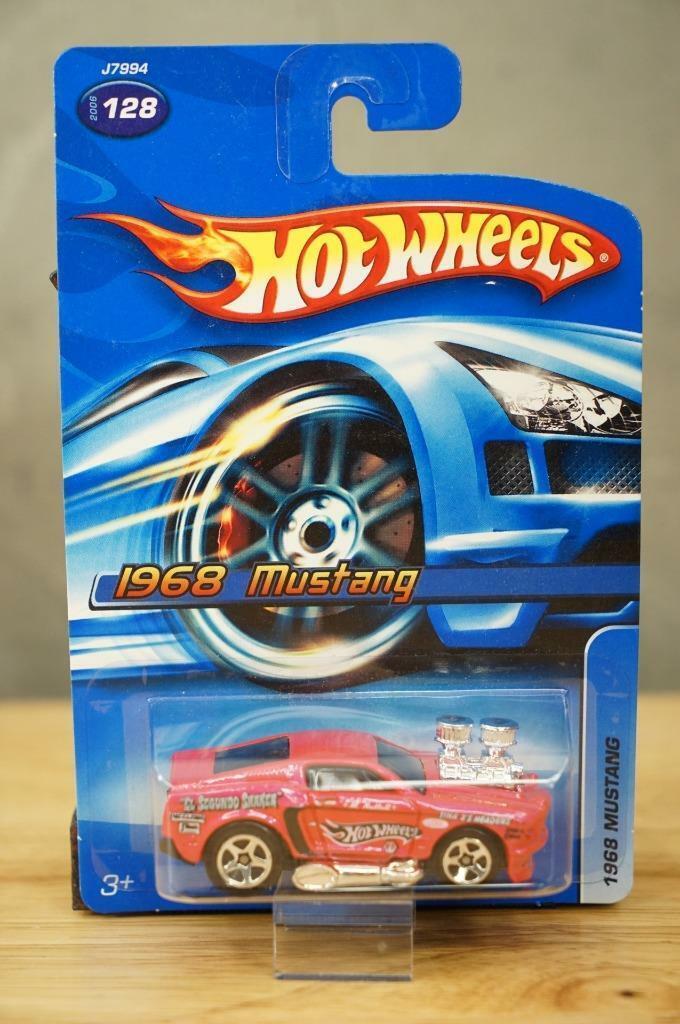 Primary image for NOS 2005 Hot Wheels 128 1968 Mustang Hot Pink Rack Pack Metal Toy Car Mattel