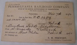 Mar 1890 Antique Pennsylvania Railroad Prr Coal Transport Postcard Coalport Pa - £7.83 GBP