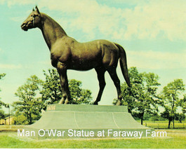 MAN O&#39; WAR Statue at Faraway Farm in Lexington, Kentucky - Color - 10&quot; x 8&quot; - £15.67 GBP