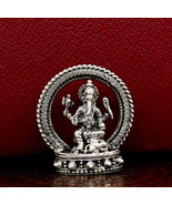 925 silver Hindu idols Ganesha statue, Figurine, puja article home templ... - $131.77 CAD