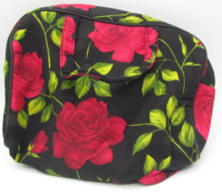 VTG Revlon Vibrant Floral Travel Make Up Cosmetic Bag Black Vibrant Rose - $5.84