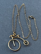 Dainty Sterling Silver Marked Chain w Unmarked Antique Bicycle Silvertone Pendan - £11.77 GBP