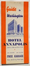 1937 Antique Hotel Annapolis w/ROOM Rates Ad Washington Dc Map Brochure Photo - £19.74 GBP