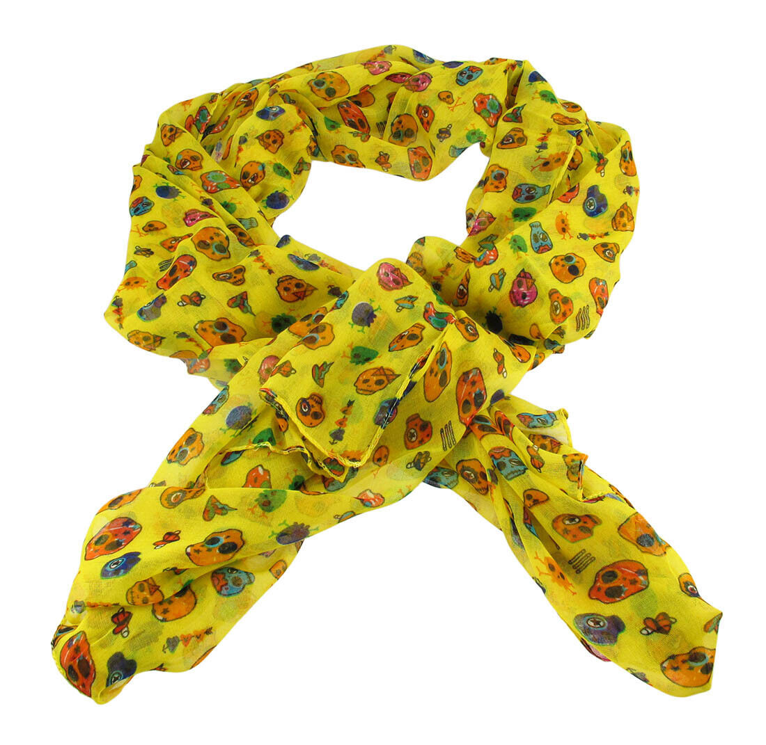 Primary image for Zeckos Lightweight Gauze Adorable Skulls and Hearts Fashion Scarf