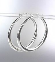 NEW Silver Plated Metal 1" Diameter Hoop Earrings - $6.99