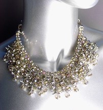 SHIMMERY DESIGNER STYLE Smoky Quartz Crystals Clusters Drape Necklace - £32.47 GBP